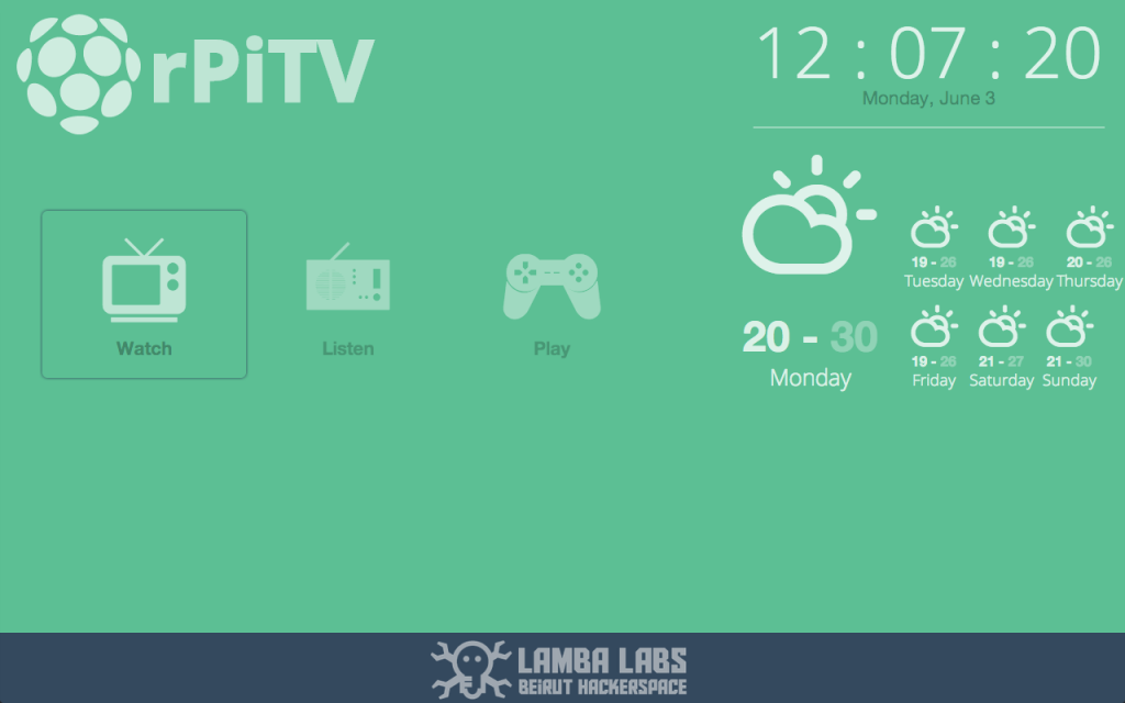 Raspberry Pi TV Screen Front-end 